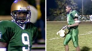 Unseen footage emerges online of LeBron James playing football in high school