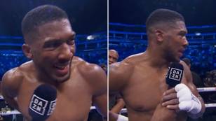 Anthony Joshua made everyone cringe in his post-fight interview, even the crowd groaned