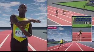 3D simulation shows what a 100m race would look like between the average person and Usain Bolt