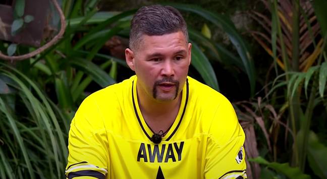 Tony Bellew in camp (credit: I'm A Celebrity Youtube)