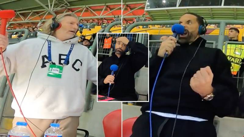 Fans tear into Rio Ferdinand and Robbie Savage for 'biased' Man Utd commentary as footage emerges