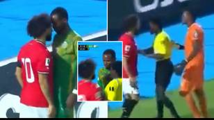 Mohamed Salah snaps and squares up to Djibouti player after touchline incident, it's rare to see