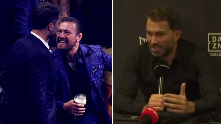 Eddie Hearn snaps at reporter over Conor McGregor question, it's rare to see