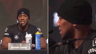 Fans accuse Anthony Joshua of being 'rattled' and 'losing his head' after bizarre moment during press conference