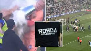 A-League pitch invaders who attacked goalkeeper reportedly linked to banned football gang